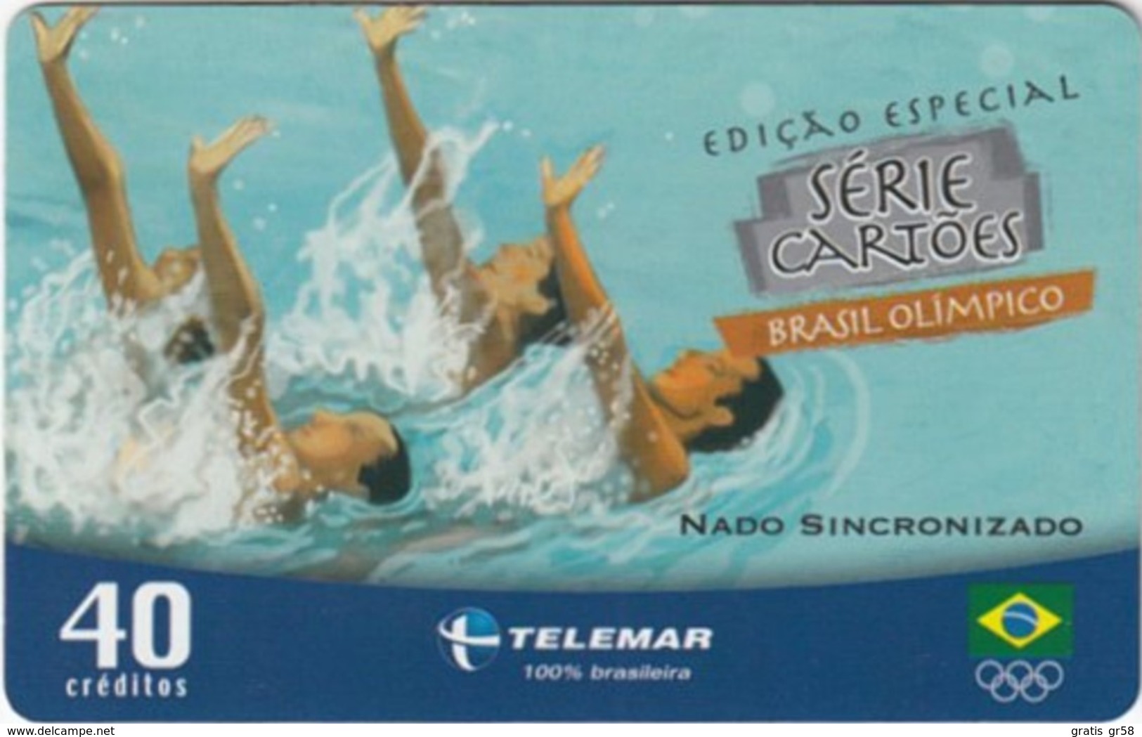 Brazil - BR-TLM-MG-1994A, 04/34 - 0100, Event, Synchronized Swimming, 40U, 33,000ex, 3/04, Used - Olympische Spiele