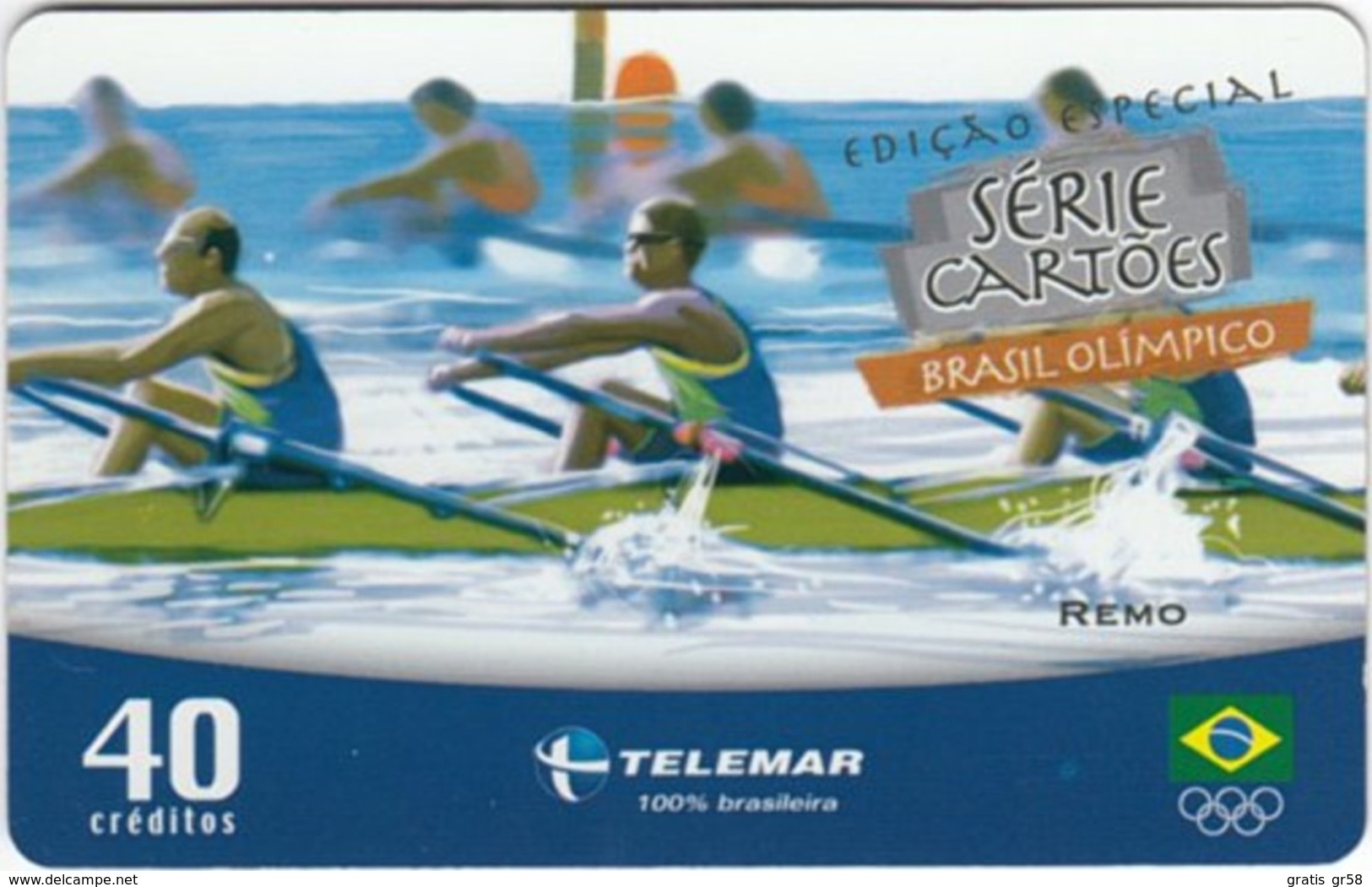 Brazil - BR-TLM-MG-1996C, 05/34 - 0102, Event, Rowing, 40U, 37,200ex, 3/04, Used - Olympische Spiele