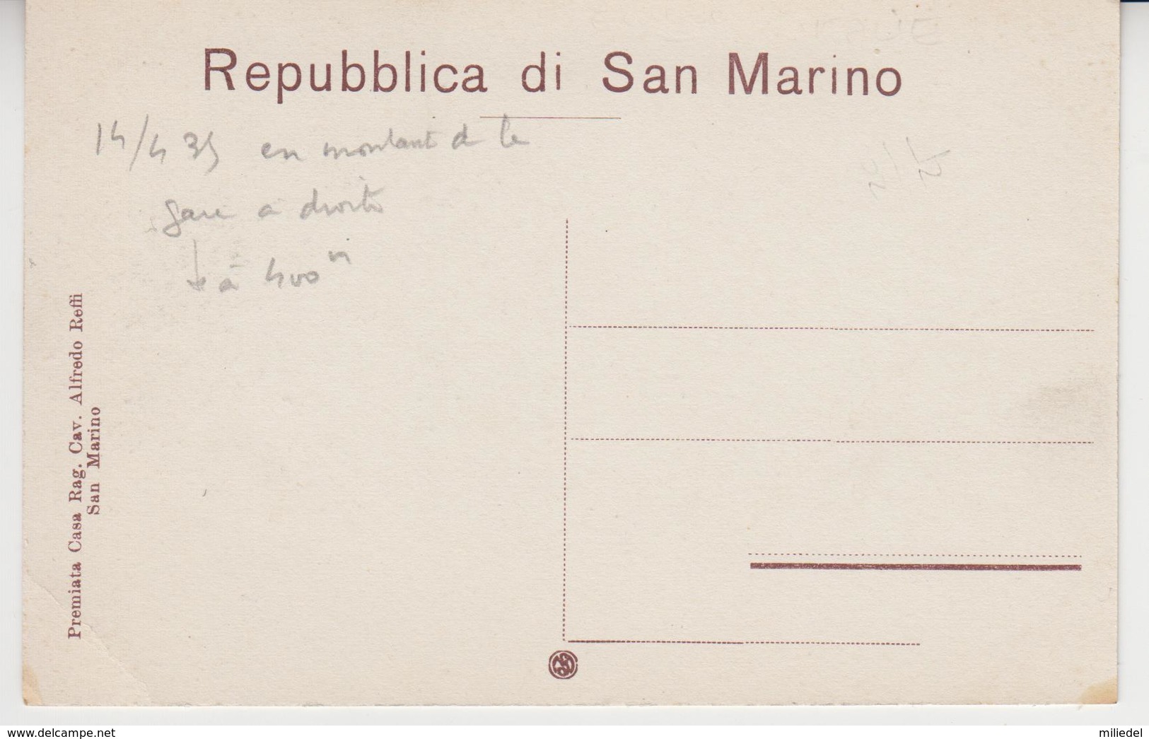 VO 014  /  SAN - MARINO / SAINT - MARIN /   ARA DEI VOLONTARI - San Marino