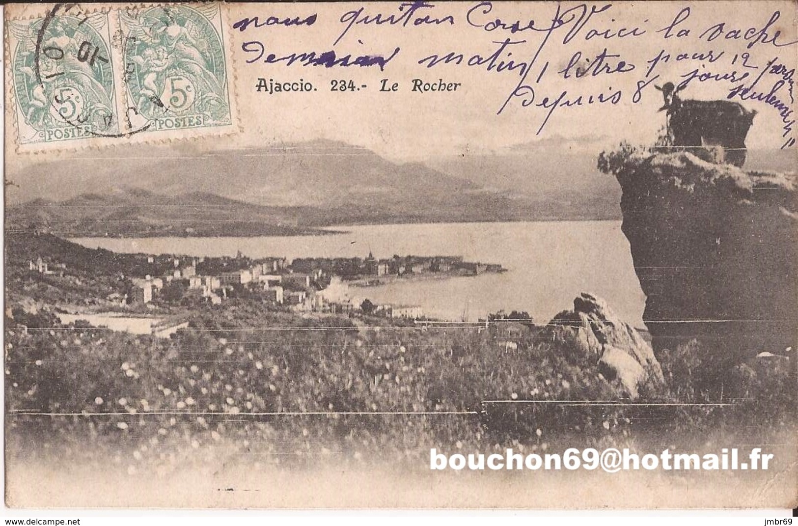 20 Corse Ajaccio Le Rocher De Cacalo Avec Une Chèvre Perchée Goat - Ajaccio