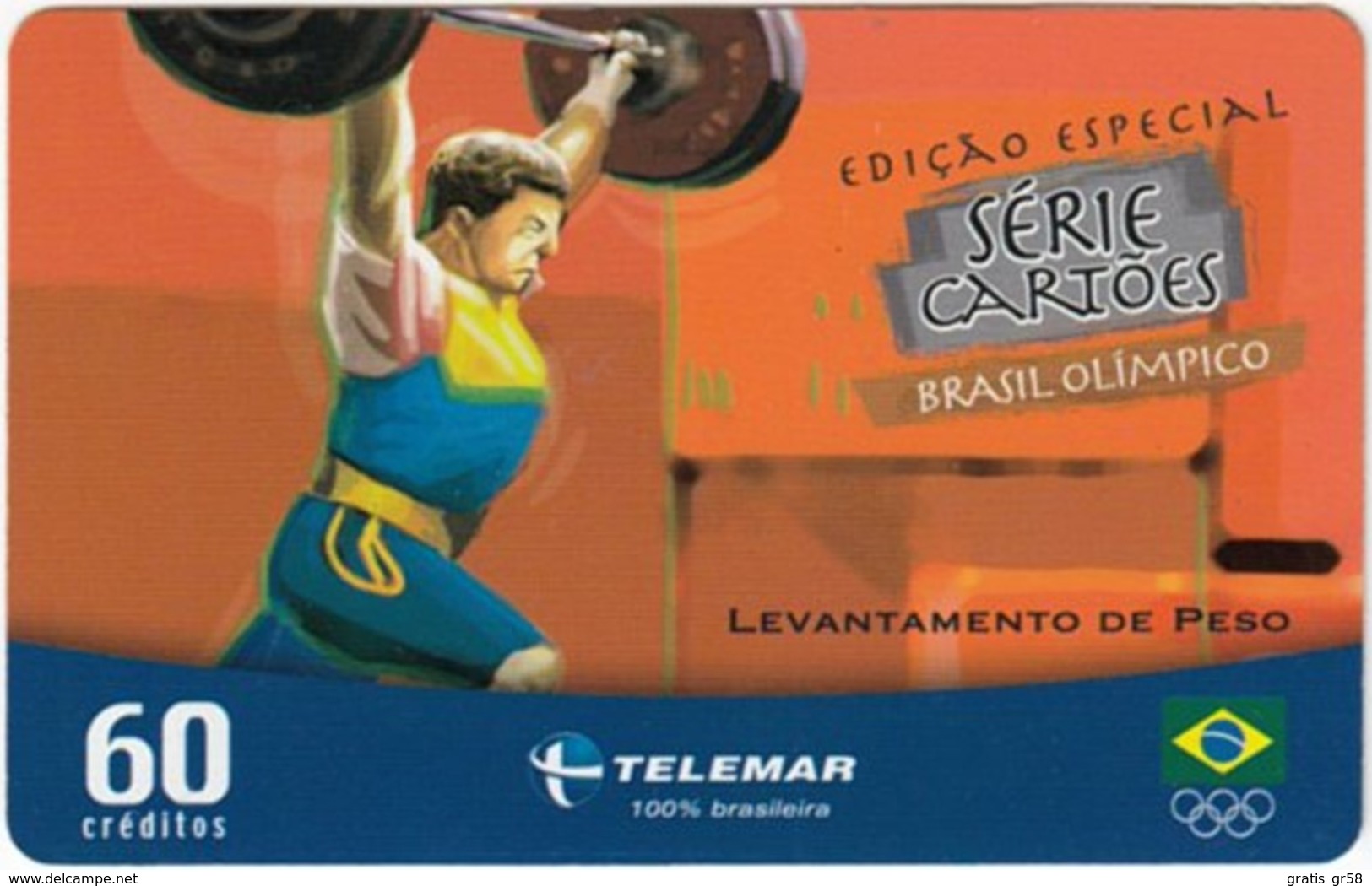 Brazil - BR-TLM-MG-2052, 19/34 - 0340, Event, Sports, Weightlifting, 60U, 33,135ex, 6/04, Used - Juegos Olímpicos