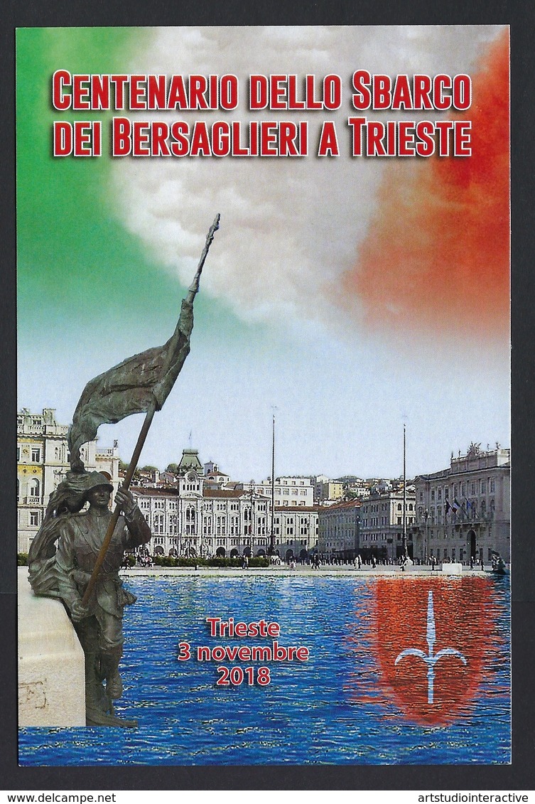 2018 ITALIA "CENTENARIO SBARCO BERSAGLIERI A TRIESTE / GRANDE GUERRA" CARTOLINA ANNULLO 03.11.2018 (TRIESTE) - Non Classificati