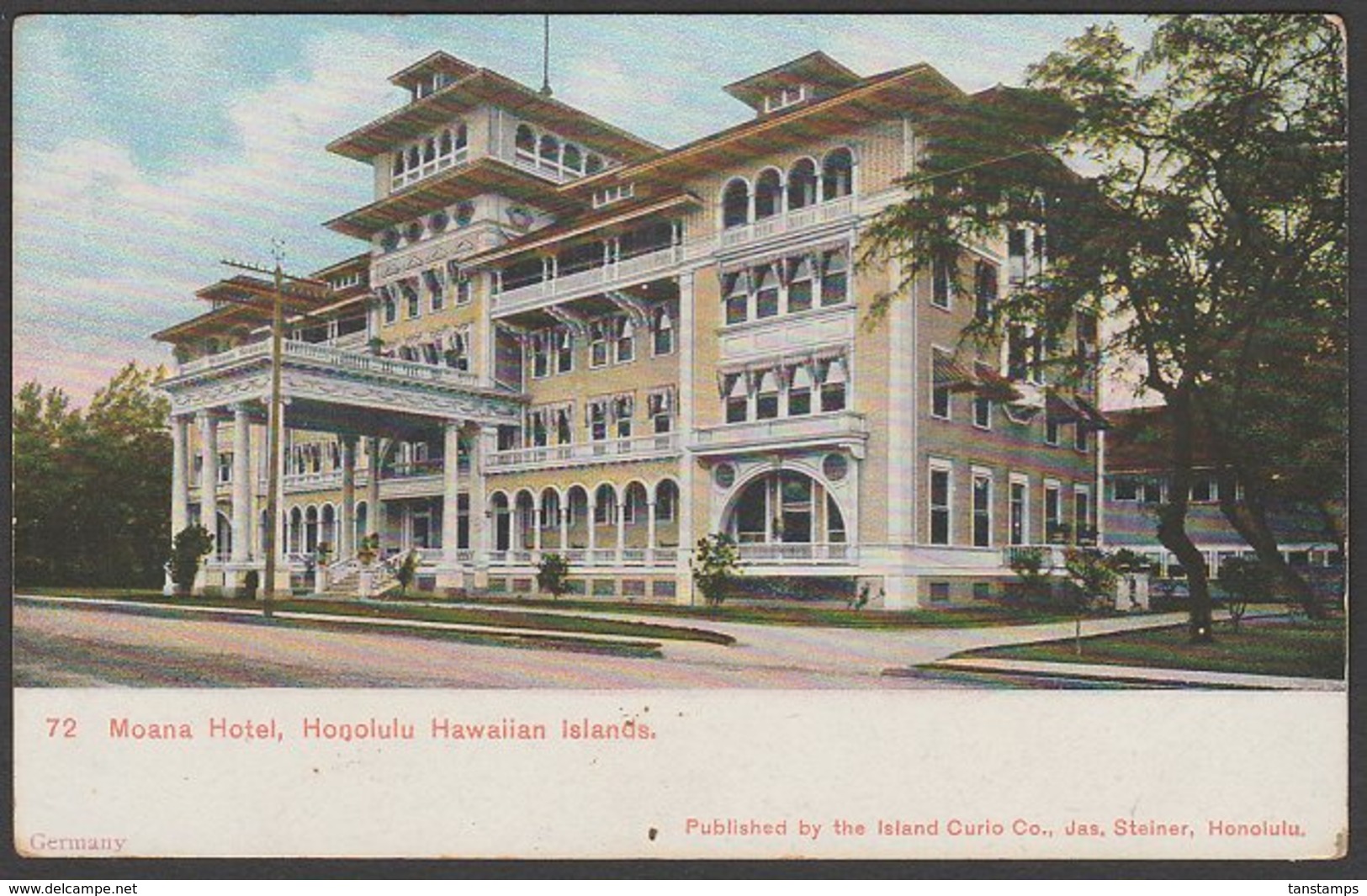 VINTAGE POSTCARD MOANA HOTEL HAWAII - Other & Unclassified