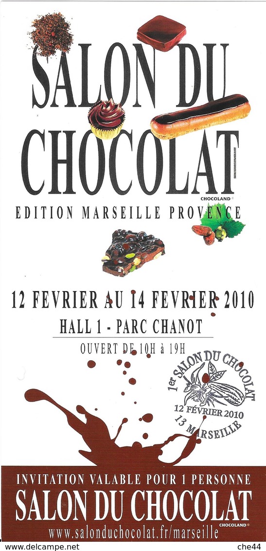 Ticket D'entrée : Salon Du Chocolat Marseille 2010. (Voir Commentaires) - Tickets D'entrée