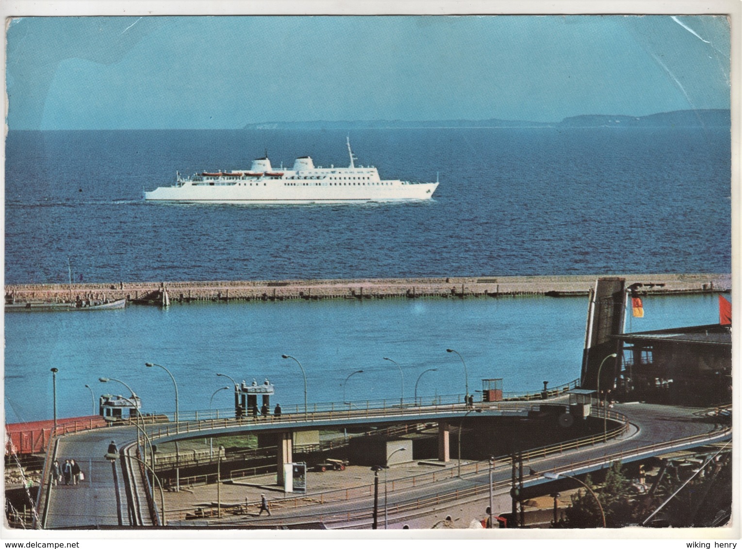 Sassnitz Auf Rügen - Fährschiff MS Saßnitz Mole Fährbahnhof 2   Großbildkarte - Sassnitz