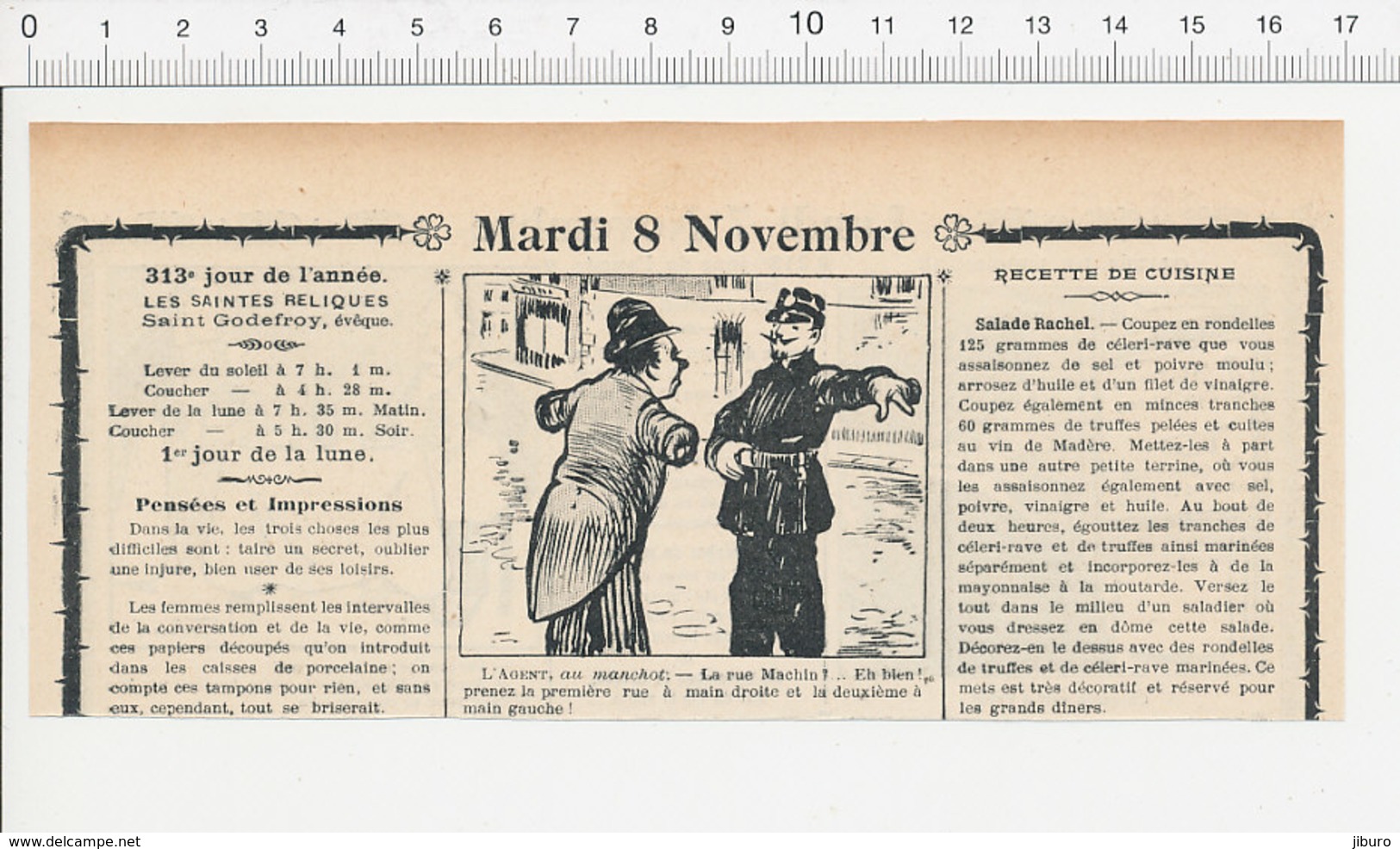 2 Scans Humour De 1904 Concierge Métier Couturière Couture Réparation Vêtements Pantalons Homme Manchot 223S - Non Classés