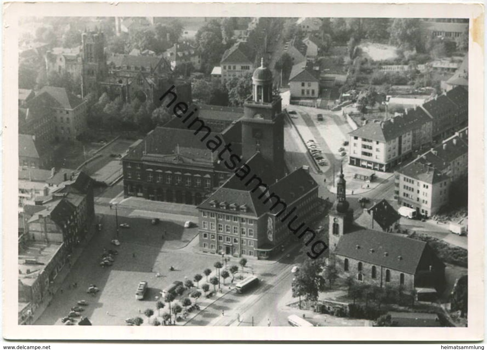 Witten - Luftbild - Rathaus - Foto-AK Grossformat 50er Jahre - Verlag Westdeutscher Luftfoto Bremen-Flughafen - Witten