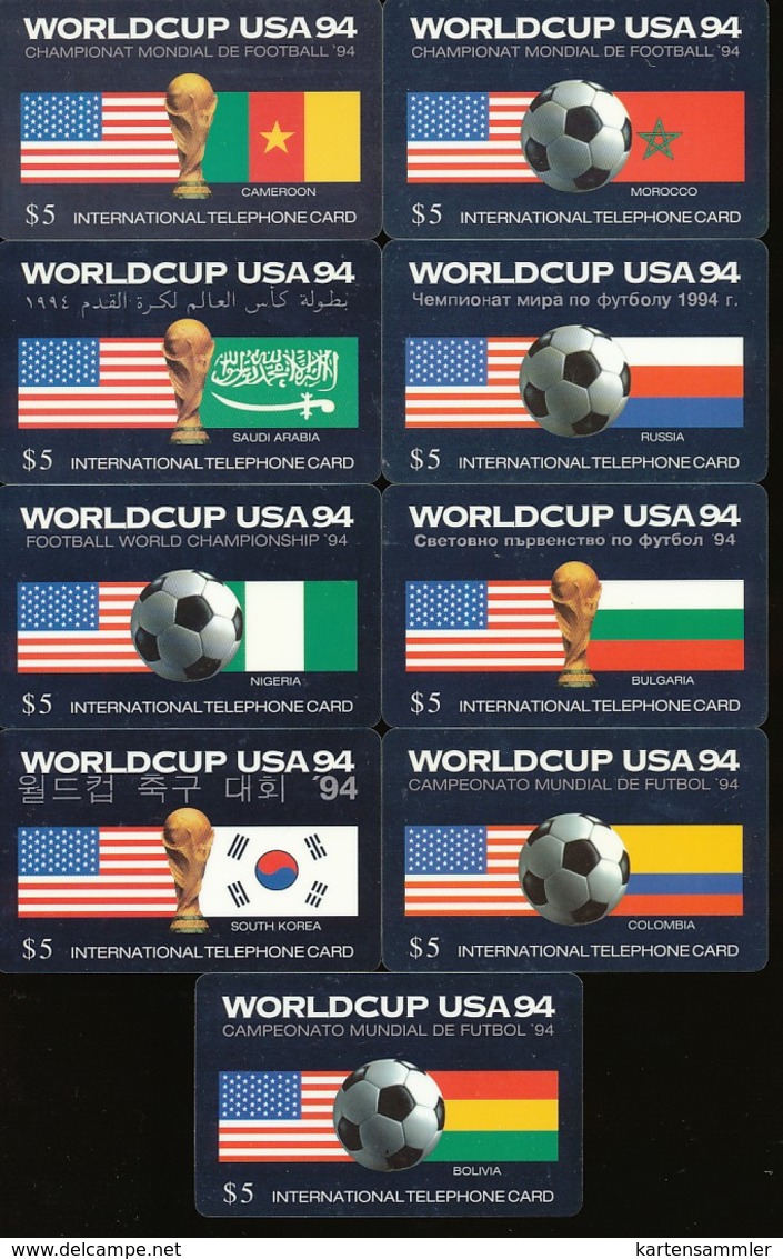 USA Global Telecom 17 Prepaidkarten - Fußball World Cup USA 1994  -  Siehe Scan -10750 - GTS