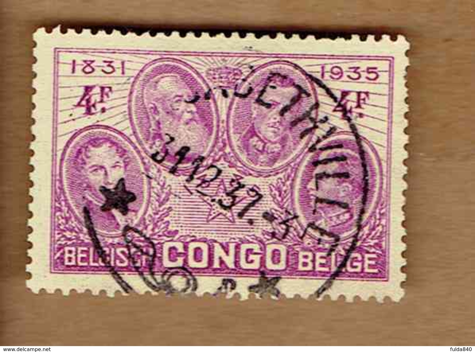 Congo Belge.(COB-OBP) 1935 - N°190   *CINQUANTENAIRE A LA GLOIRE DU CONGO DYNASTIE*   4F - Oblitéré ELISABETHVILLE - Oblitérés