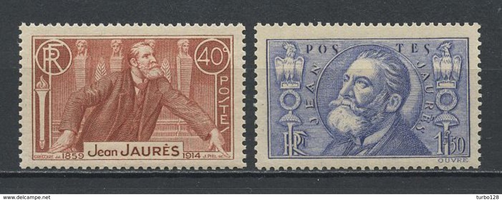 FRANCE 1936 N° 318/319 ** Neufs MNH Superbes C 48,50 € Personnalité Jean Jaurès Homme Politique - Ongebruikt