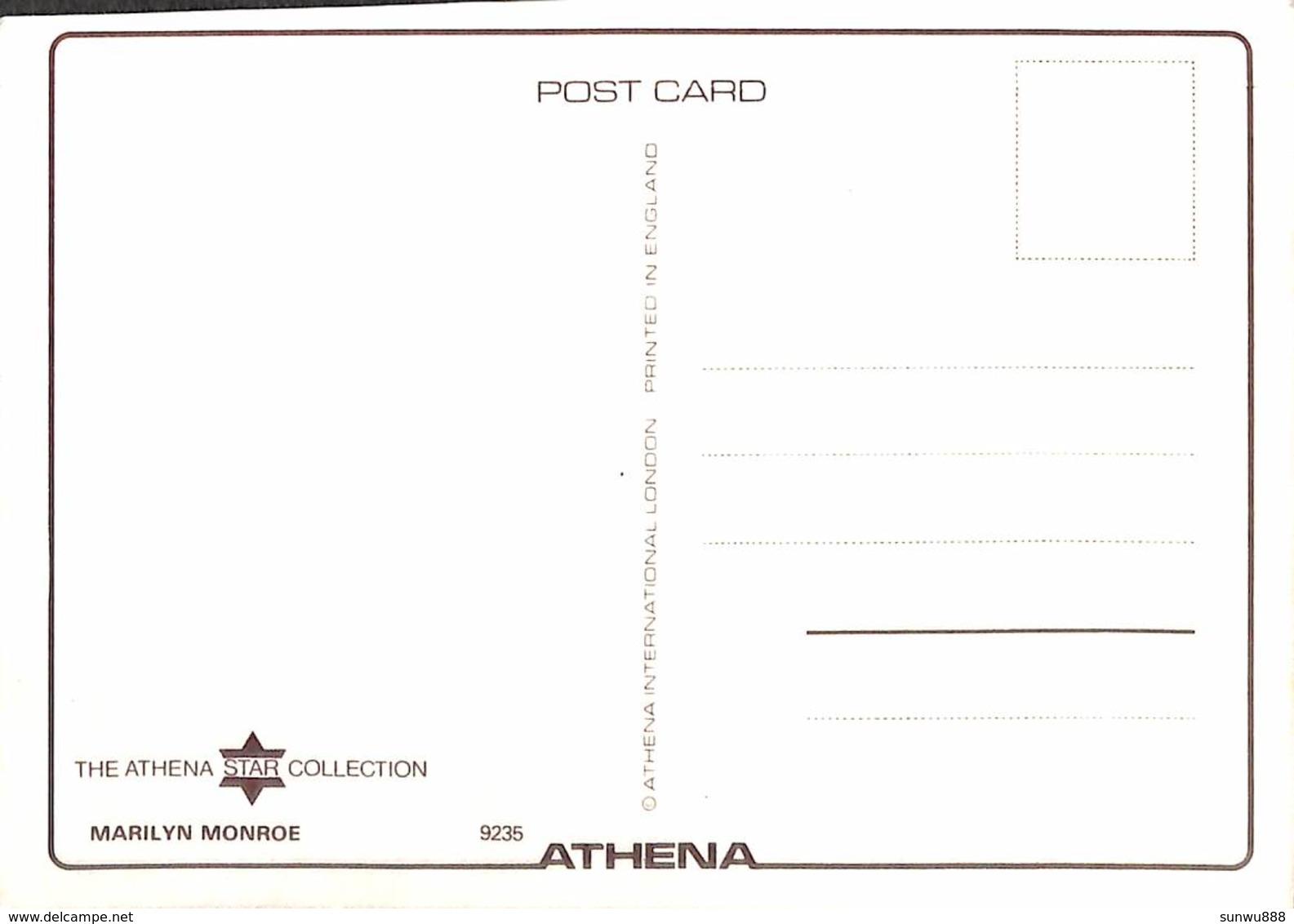 Carte Postale Photo Marilyn Monroe (Athena Star Collection 9235) - Entertainers