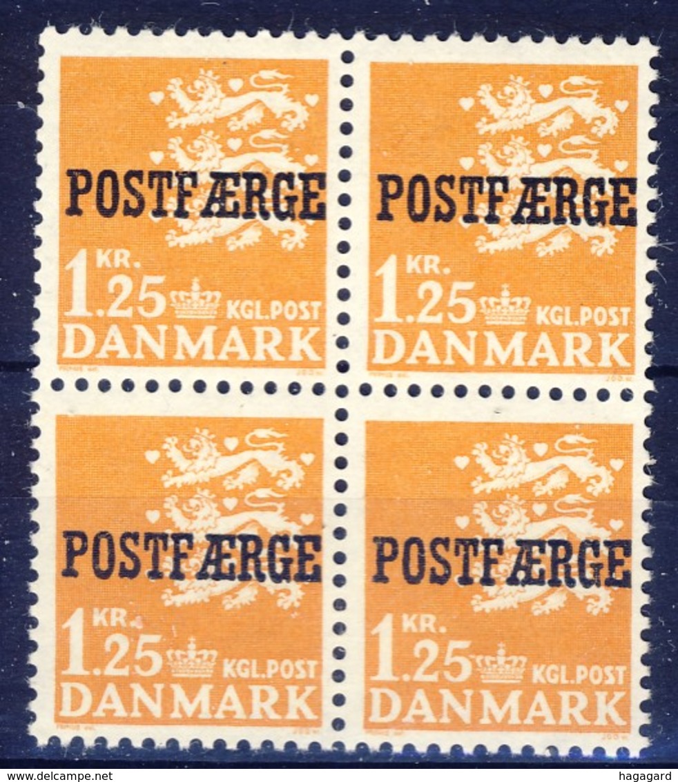 +Denmark 1965. POSTFÆRGE. Michel 40. Bloc Of 4. MNH(**) - Paketmarken