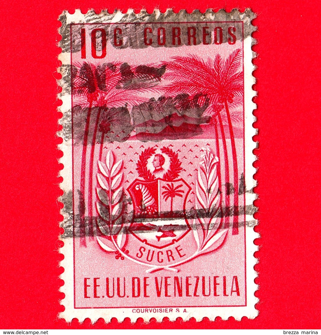 VENEZUELA - Usato - 1952 - Stemma Dello Stato Di Sucre - Arms - 10 - Venezuela