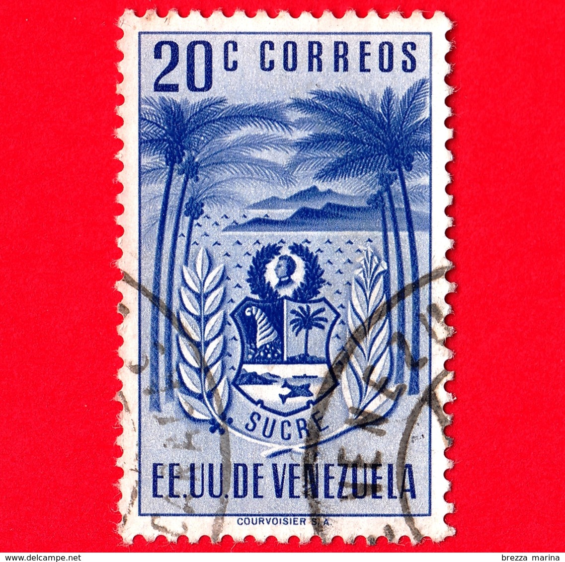 VENEZUELA - Usato - 1952 - Stemma Dello Stato Di Sucre - Arms - 20 - Venezuela