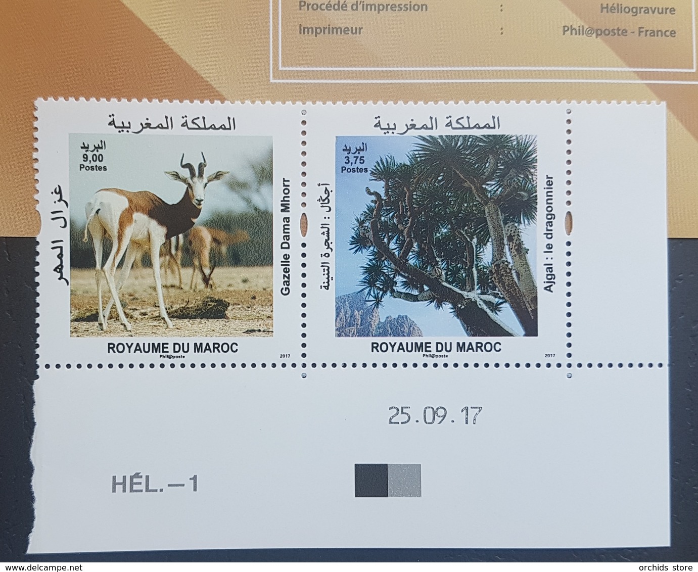 Morocco 2017 MNH Complete Set 2v. + Brochure - Fauna &amp; Flora, Gazelle Animal &amp; Ajgal Tree - Maroc (1956-...)