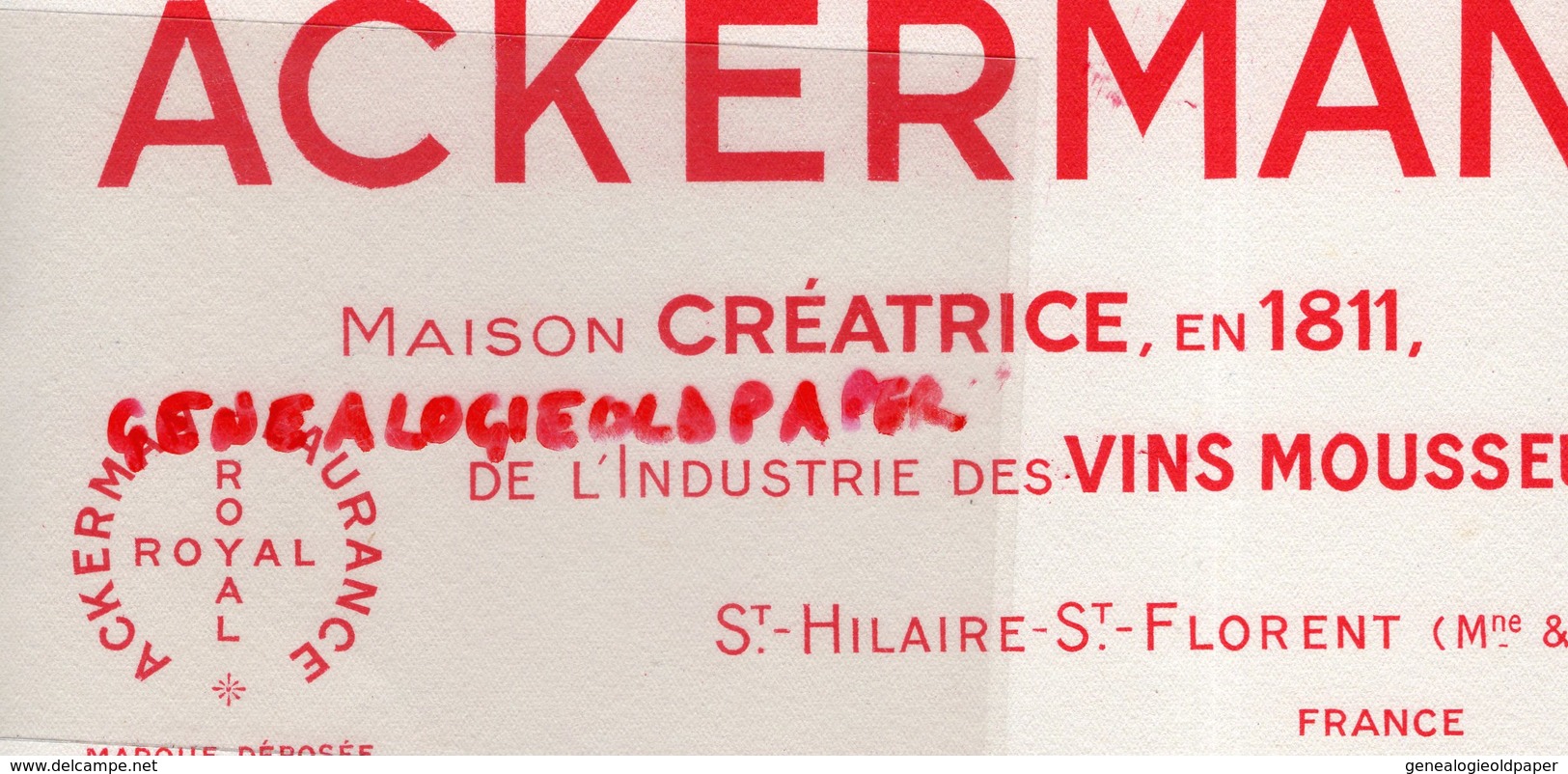 49- ST SAINT HILAIRE SAINT FLORENT-BUVARD ACKERMAN-LAURANCE-ROYAL-INDUSTRIE VINS MOUSSEUX - Alimentos