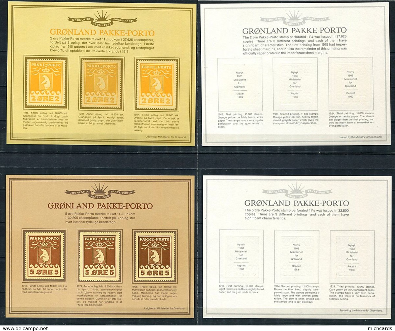 GROENLAND Reimpression 1983 - 2 Et 5 Ore - Colis Postaux Ours - Neuf ** (MNH) - Colis Postaux