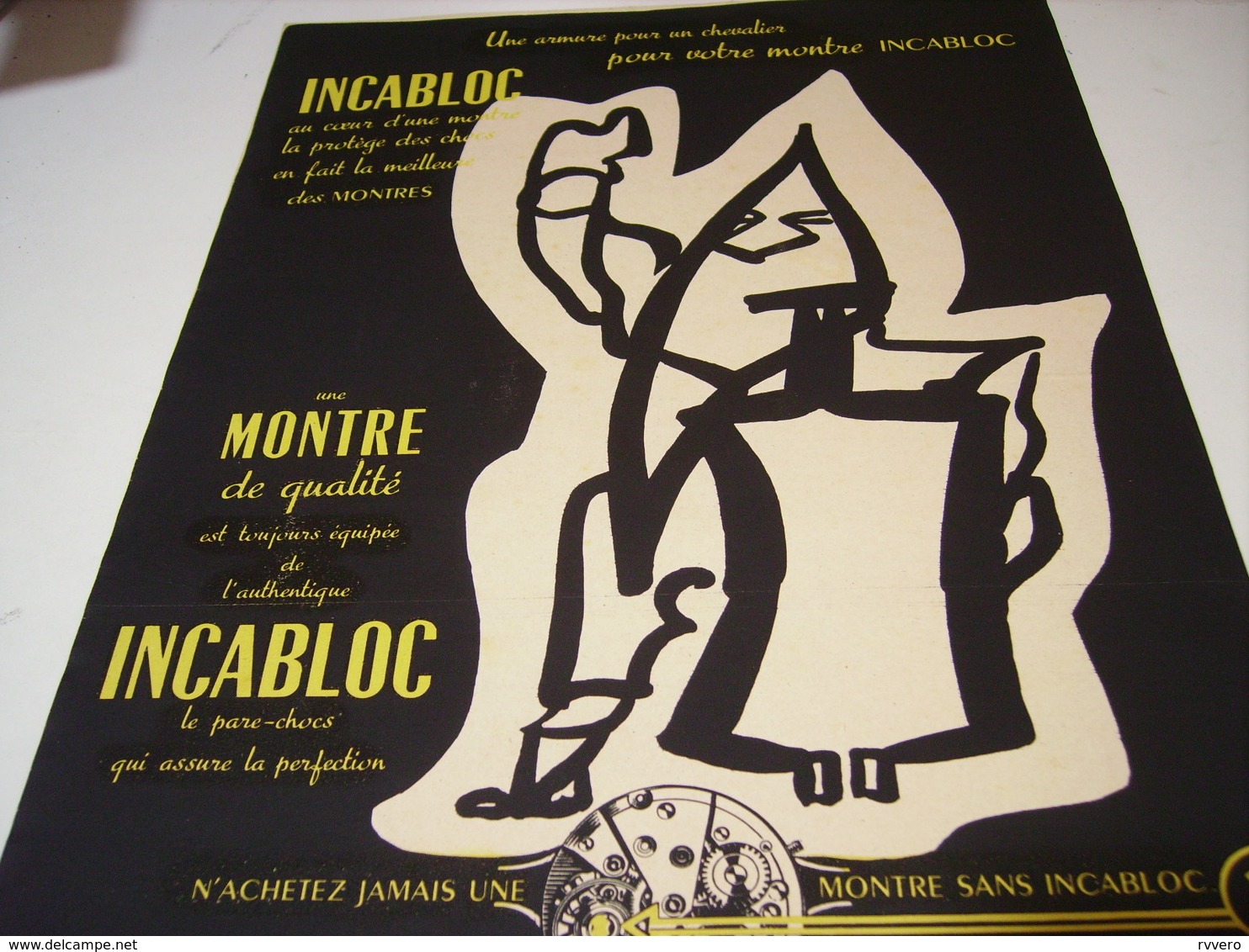 ANCIENNE AFFICHE PUBLICITE  LA MONTRE ET  INCABLOC 1951 - Autres & Non Classés