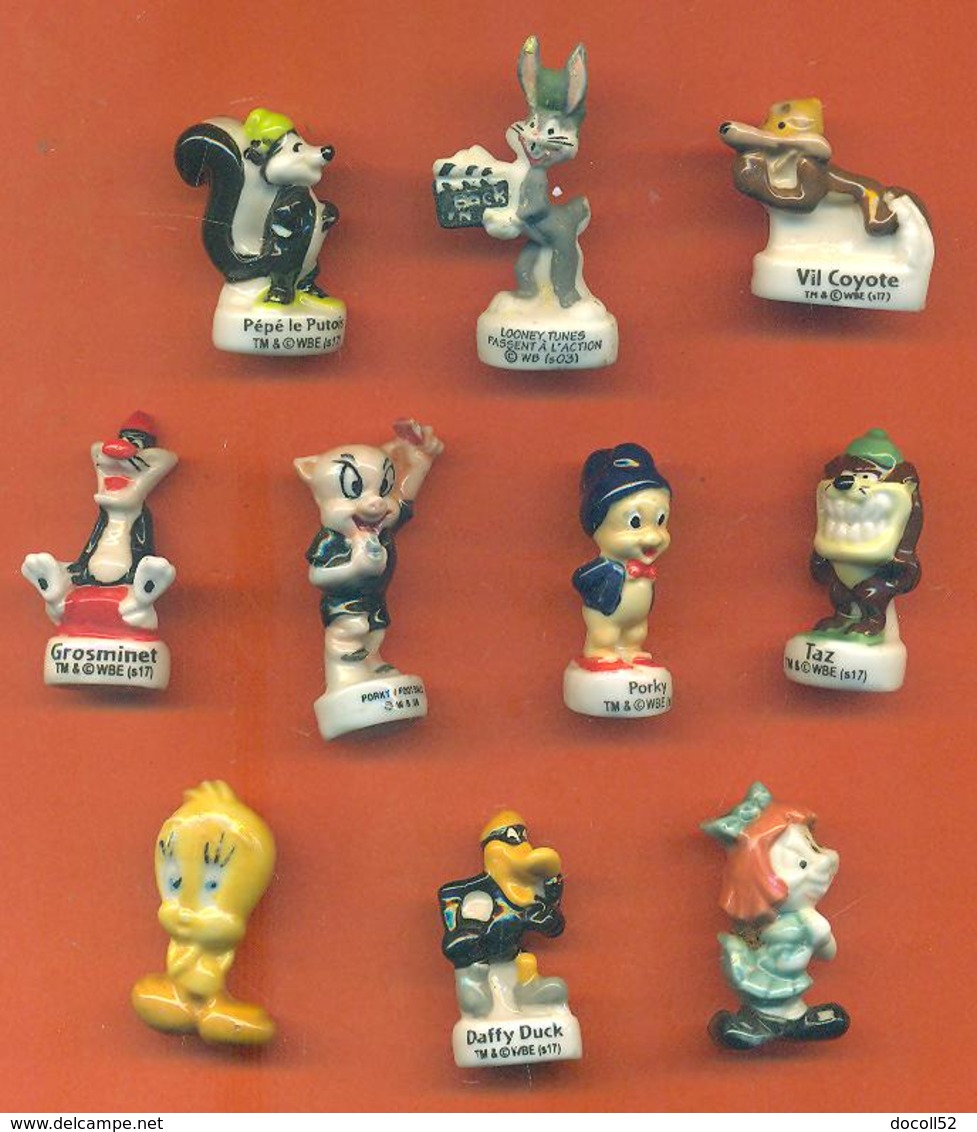 Lot De 10 Feves Porcelaine Looney Tunes - Warner Bross Diverses - Cartoons