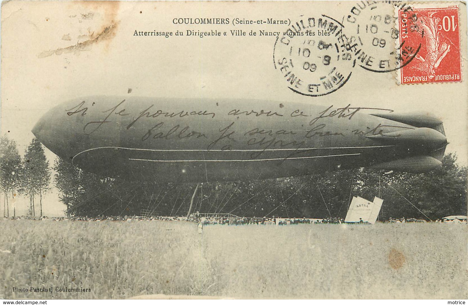 COULOMMIERS - Atterrissage Du Dirigeable "Ville De Nancy" Dans Les Blés. - Airships