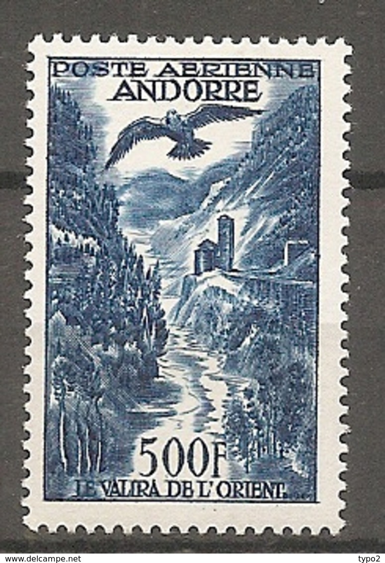 ANDORRE - PA  Yv. N°  4 *  500f   Paysage    Cote  73 Euro  BE  2scans - Luftpost