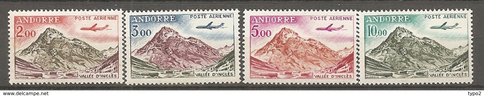 ANDORRE - PA  Yv. N°  5 à 8 ** MNH  500f   Vallée   Cote  12 Euro  TBE - Airmail