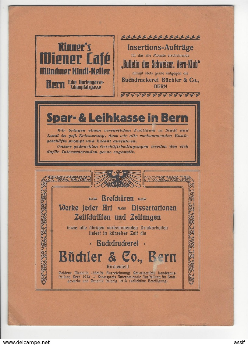 AVIATION FELDPOST SUISSE BALLON AIRSHIP ZEPPELIN SCHWEIZ AERO CLUB BULLETIN N°8 1915 /FREE SHIPPING REGISTERED - Aviation