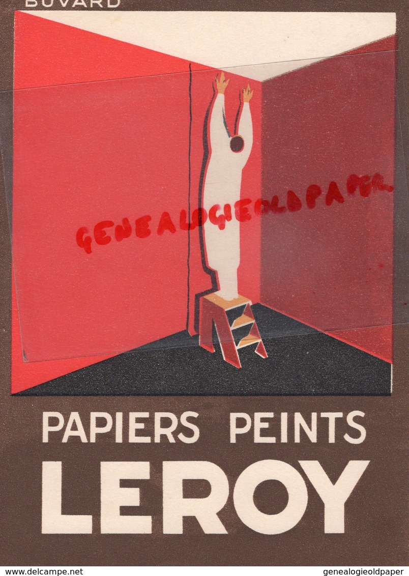 77- PONTHIERRY- BUVARD PAPIERS PEINTS LEROY- TRES BEAU GRAPHISME - Autres & Non Classés