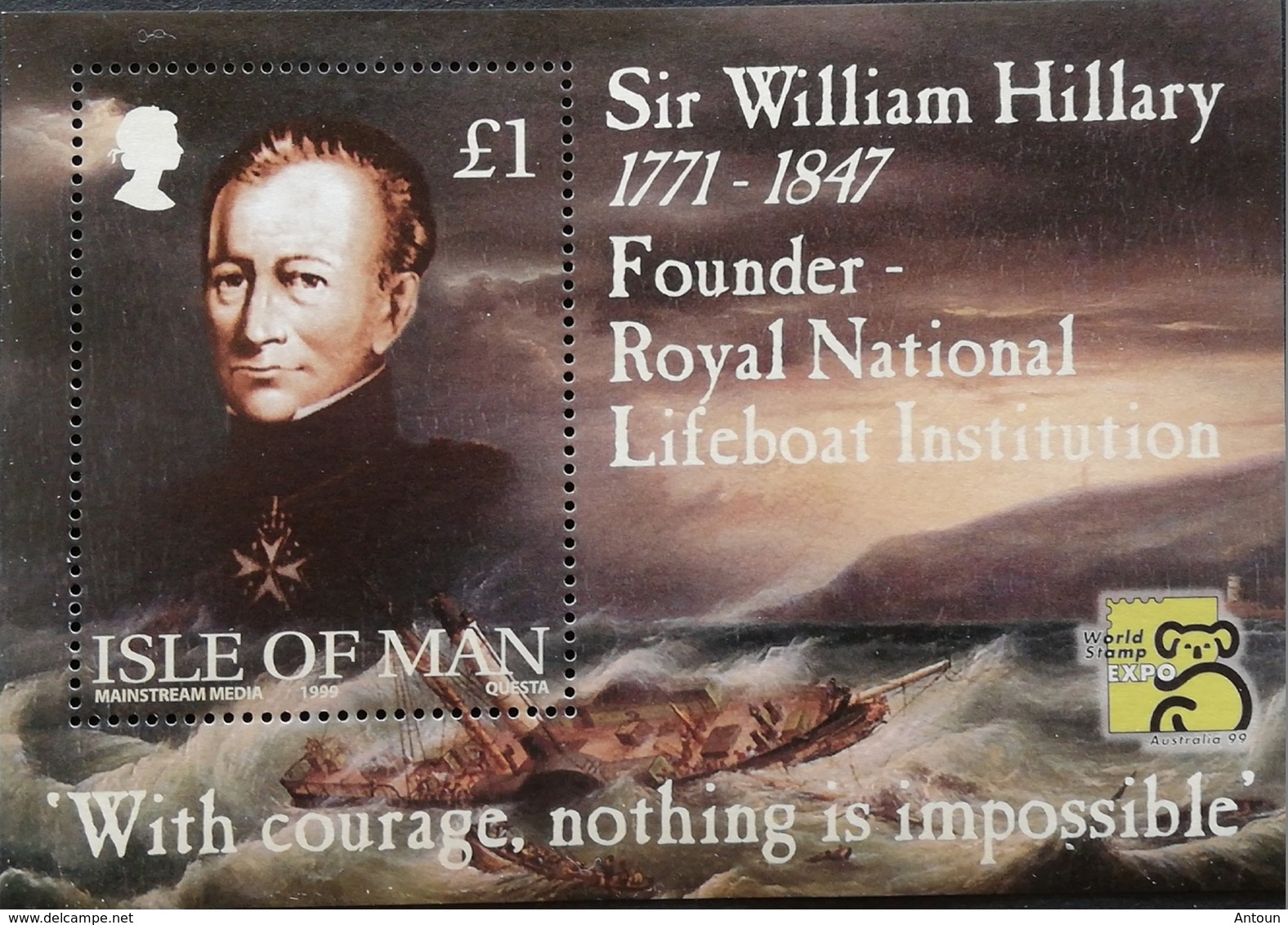 Isle Of Man  1999 Royal  Natl. Lifeboat Institution,175th. Anniv. S/S - Isle Of Man