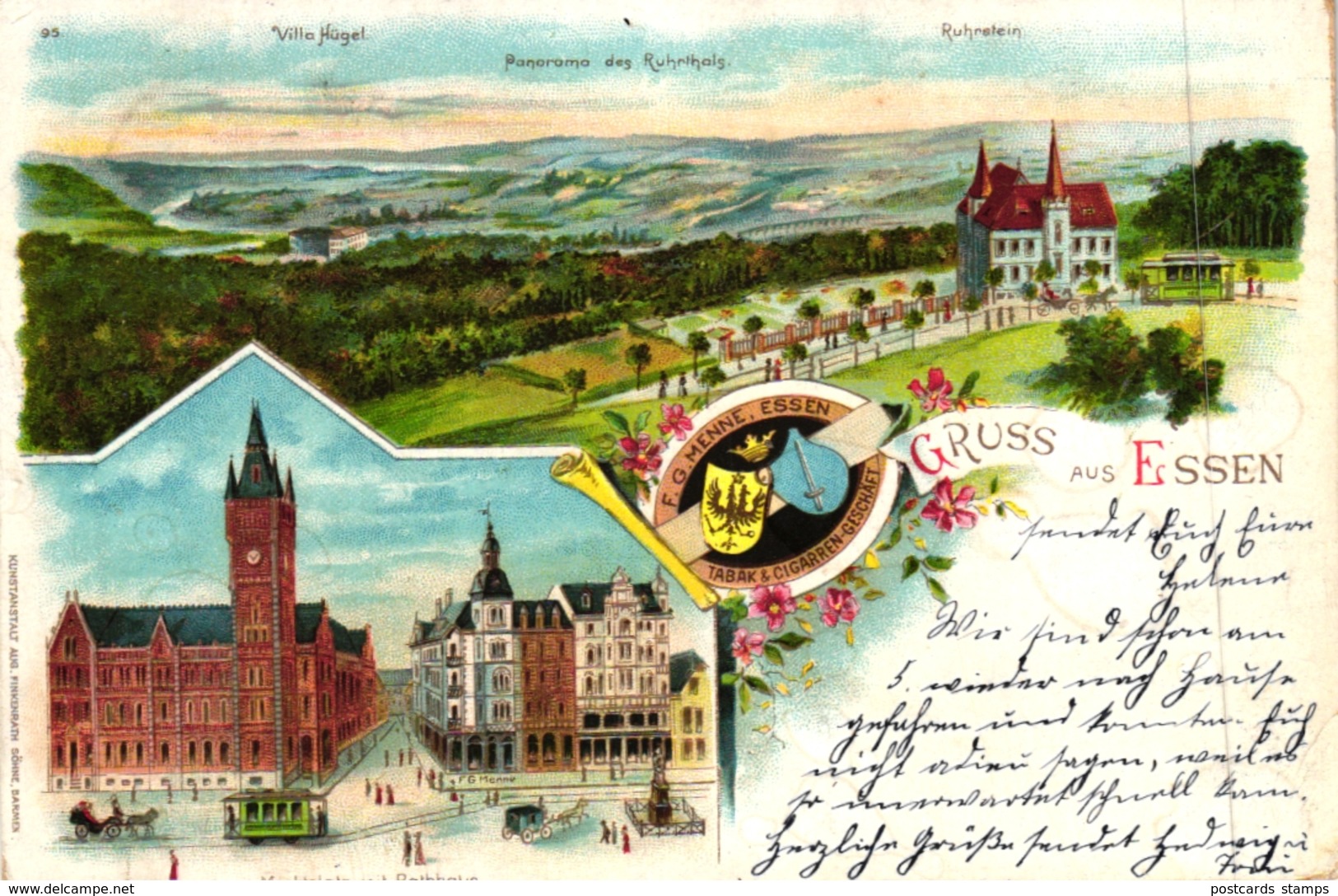 Essen, Farb-Litho, 1900 Nach Münster Versandt - Essen