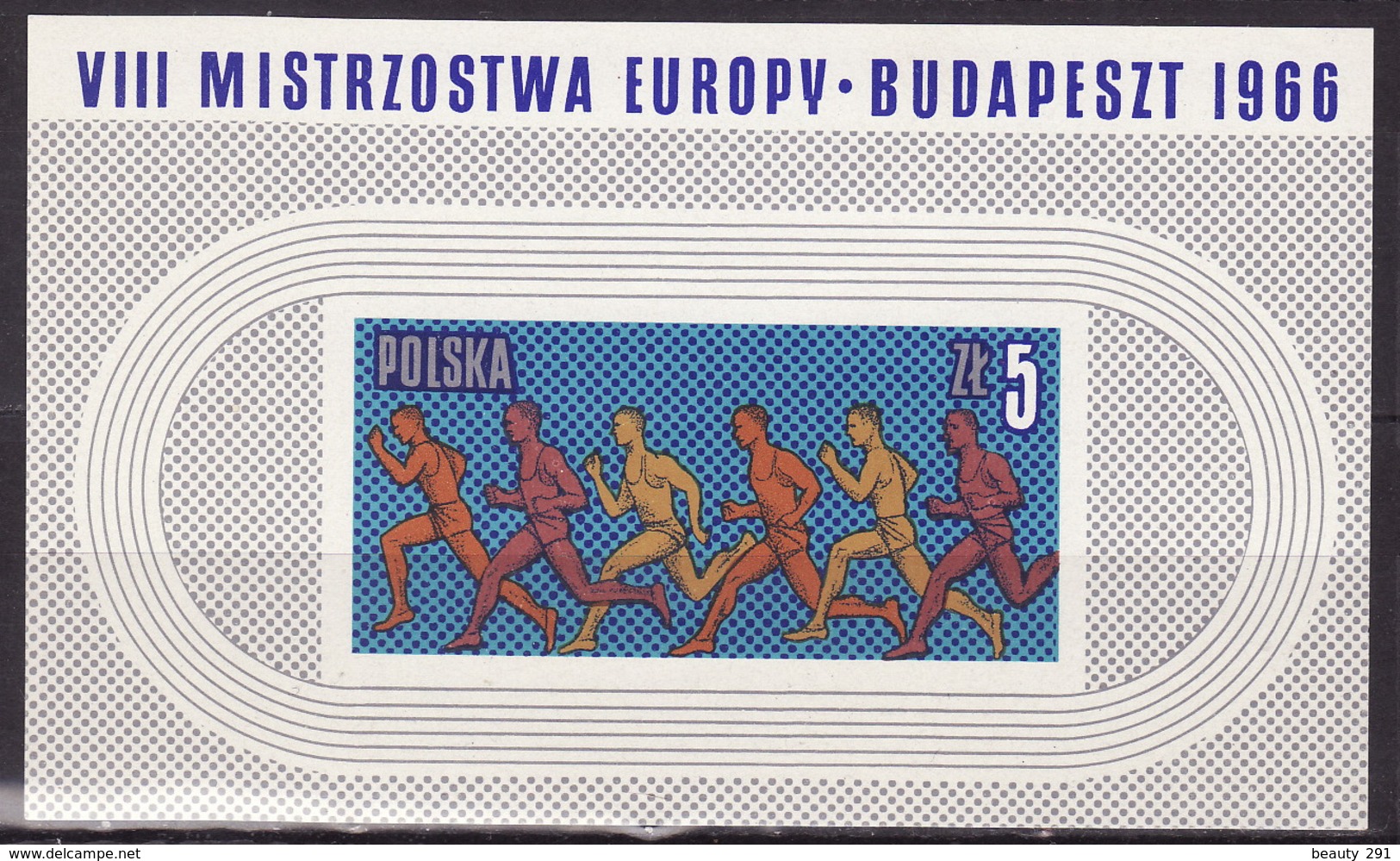 POLAND 1966 Mi Bl 39, European Championship Light Athletics In Budapest MNH** VF - Blocs & Hojas