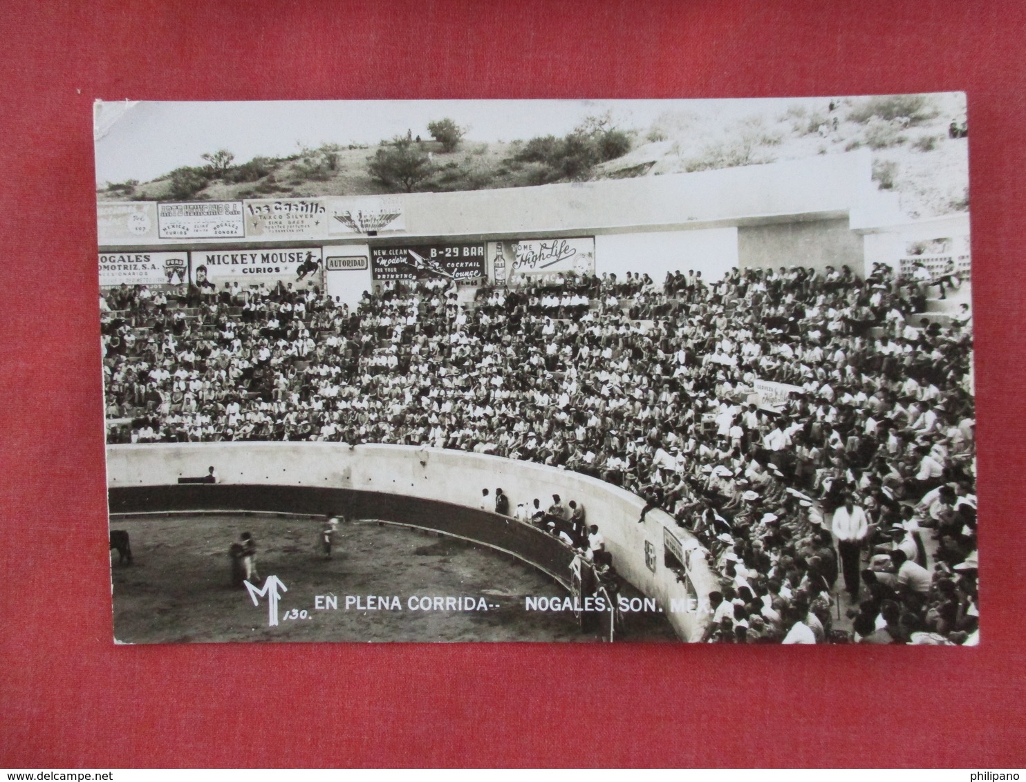 RPPC  Mexico Bull Fight     En Plena Noagles Son.  Has US & Mexico Stamp Cancel     Ref 3077 - Corrida