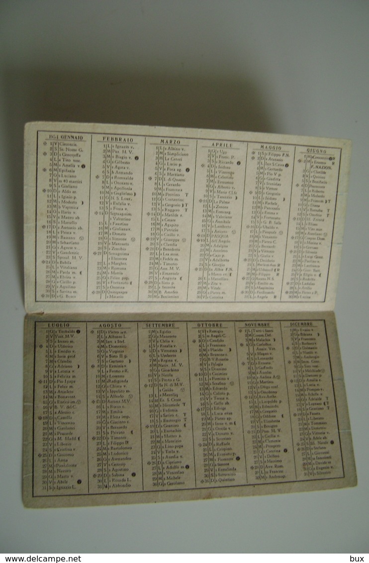 BARI  1953 -54 CONVITTO DON CIRILLO INAUGURAZIONE ANNO SCOLASTICO  RELIGIONE   Calendarietto   CALENDARIO CALENDRIER - Petit Format : 1941-60