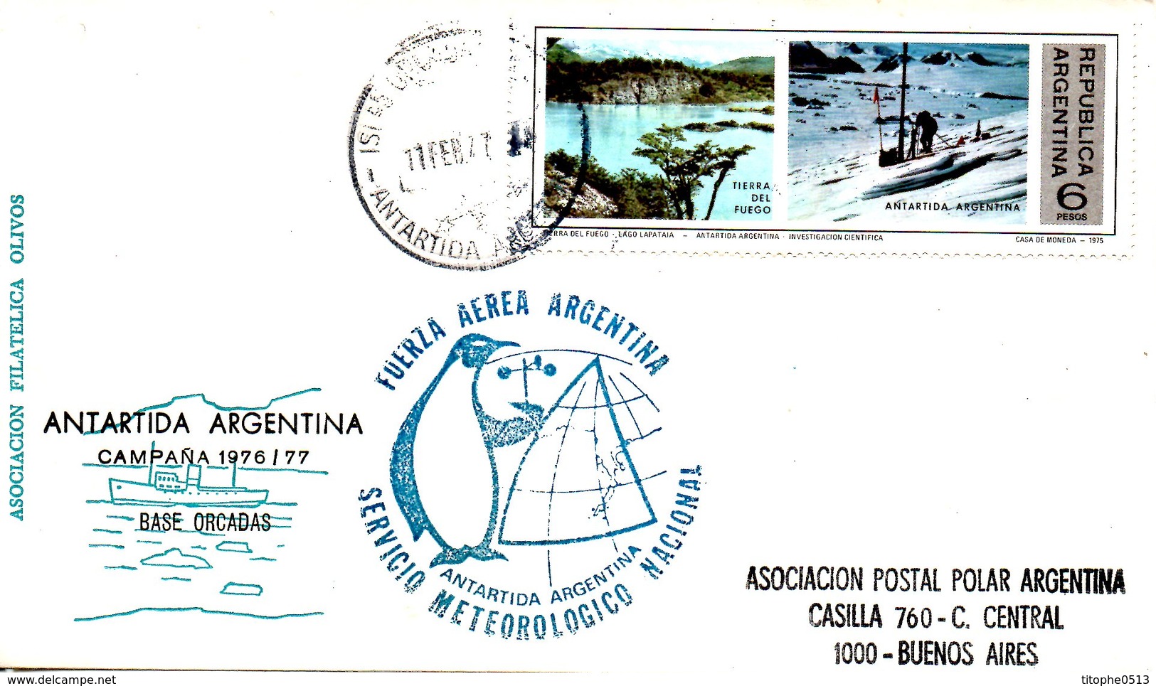 ARGENTINE. N°1037 De 1975 Sur Enveloppe Commémorative. Recherche Scientifique/Campagne 1976-77. - Research Programs