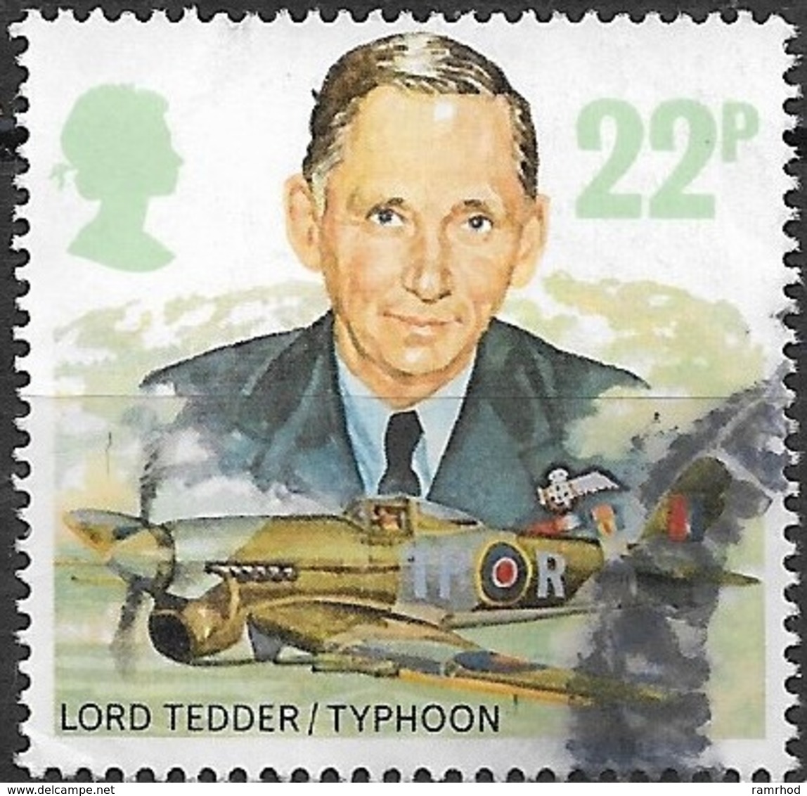 GREAT BRITAIN 1986 History Of The Royal Air Force - 22p - Lord Tedder And Hawker Typhoon IB AVU - Used Stamps