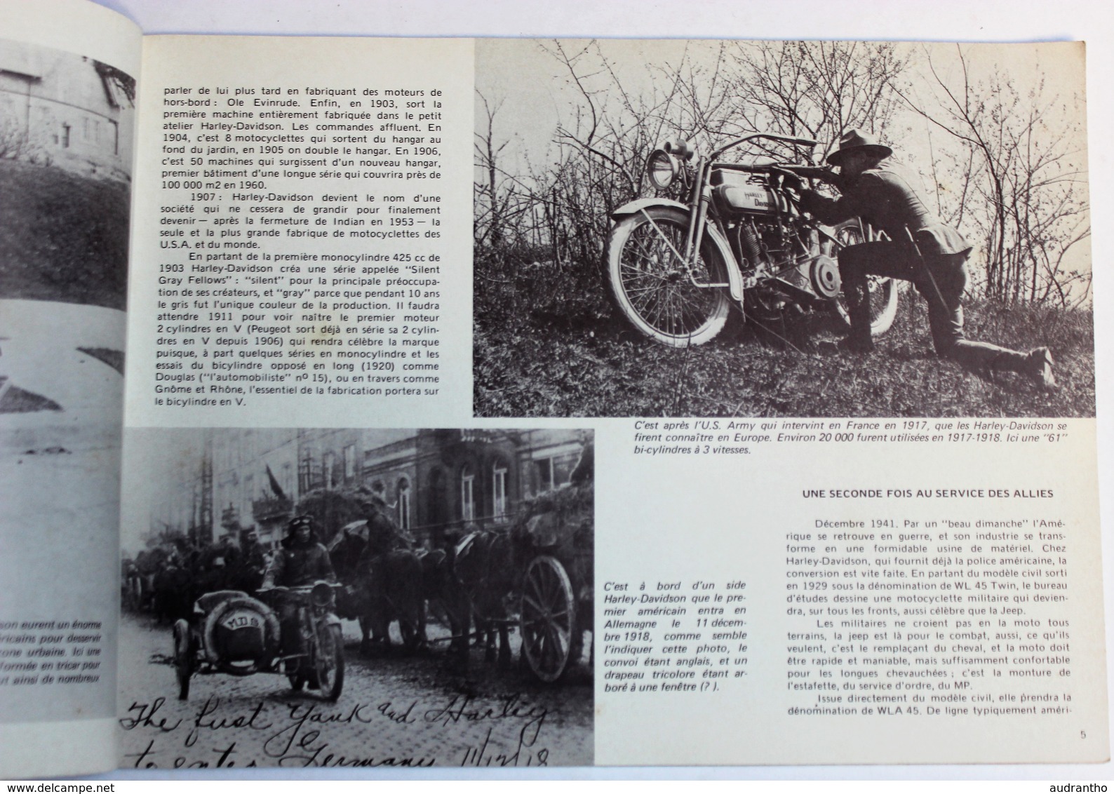 revue automobiliste moto Harley Davidson guerre 39-45 side car blindé Lanswerk MERCEDES type S Croisière noire Citroën