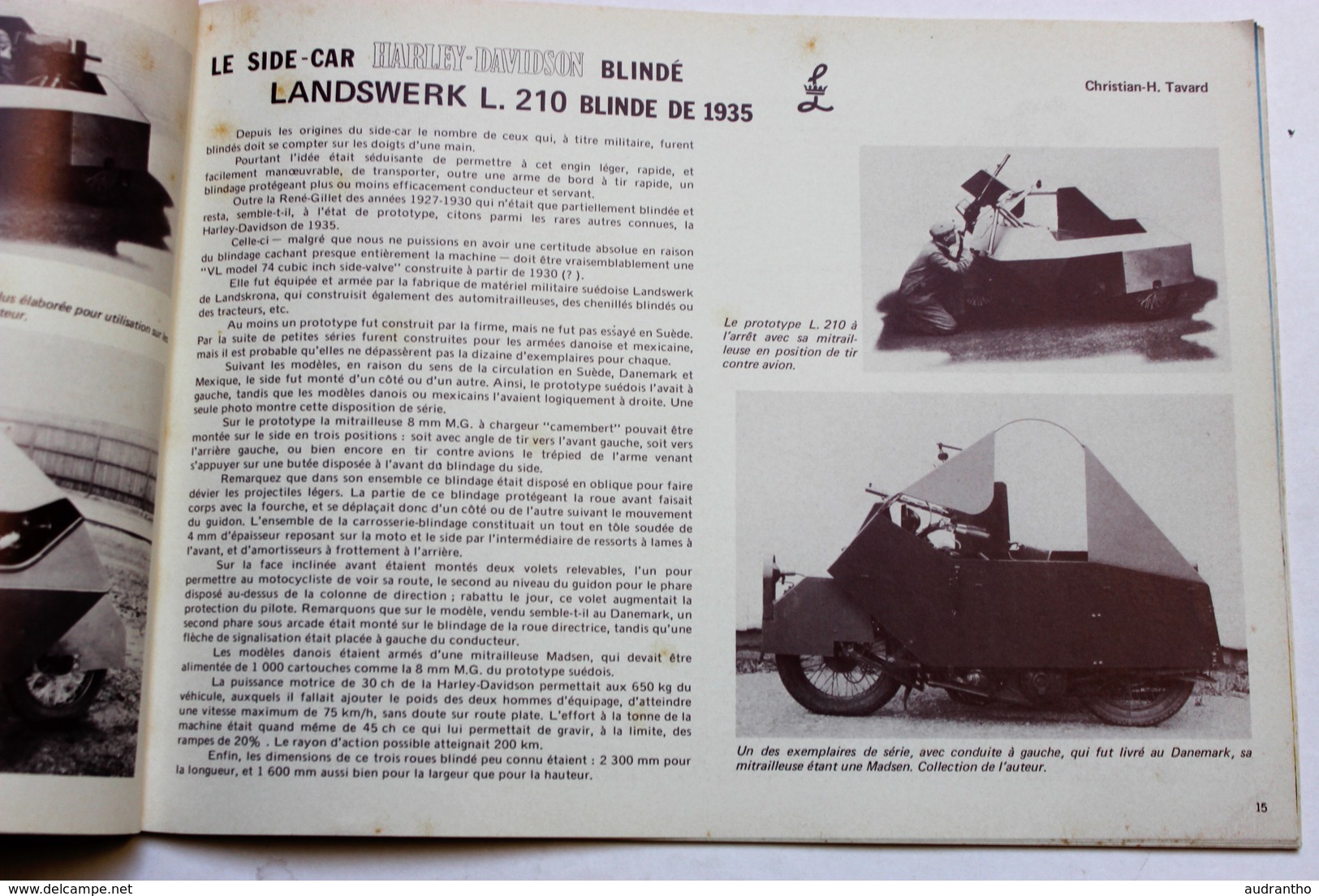 revue automobiliste moto Harley Davidson guerre 39-45 side car blindé Lanswerk MERCEDES type S Croisière noire Citroën