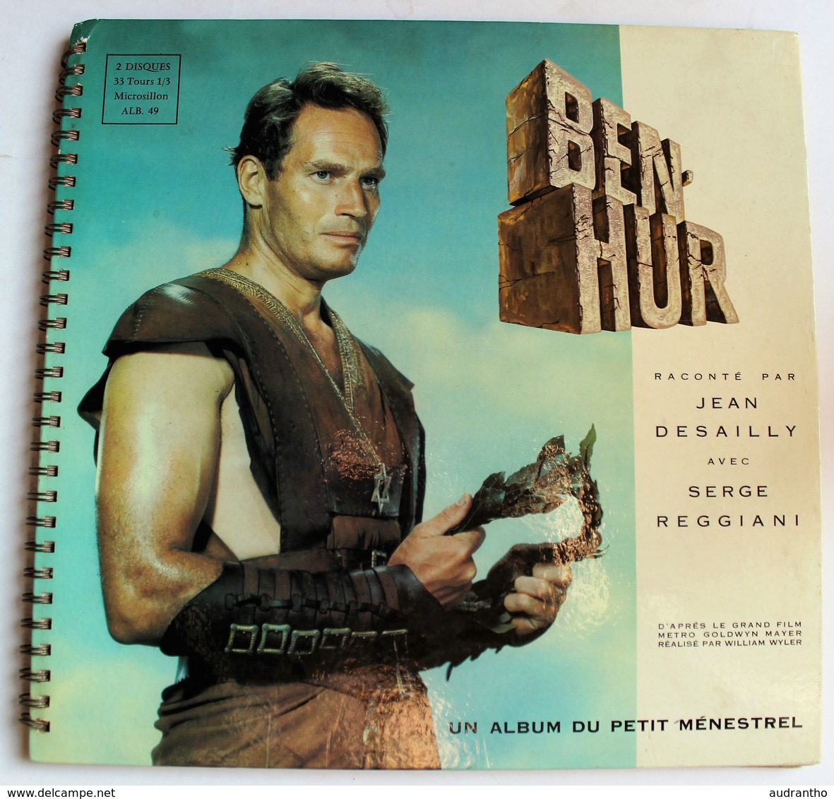 BEN HUR Charlton Heston Film William Wyler 1959 2 Disques Album Du Petit Ménestrel Jean Desaillly Serge Reggiani - Autres Formats