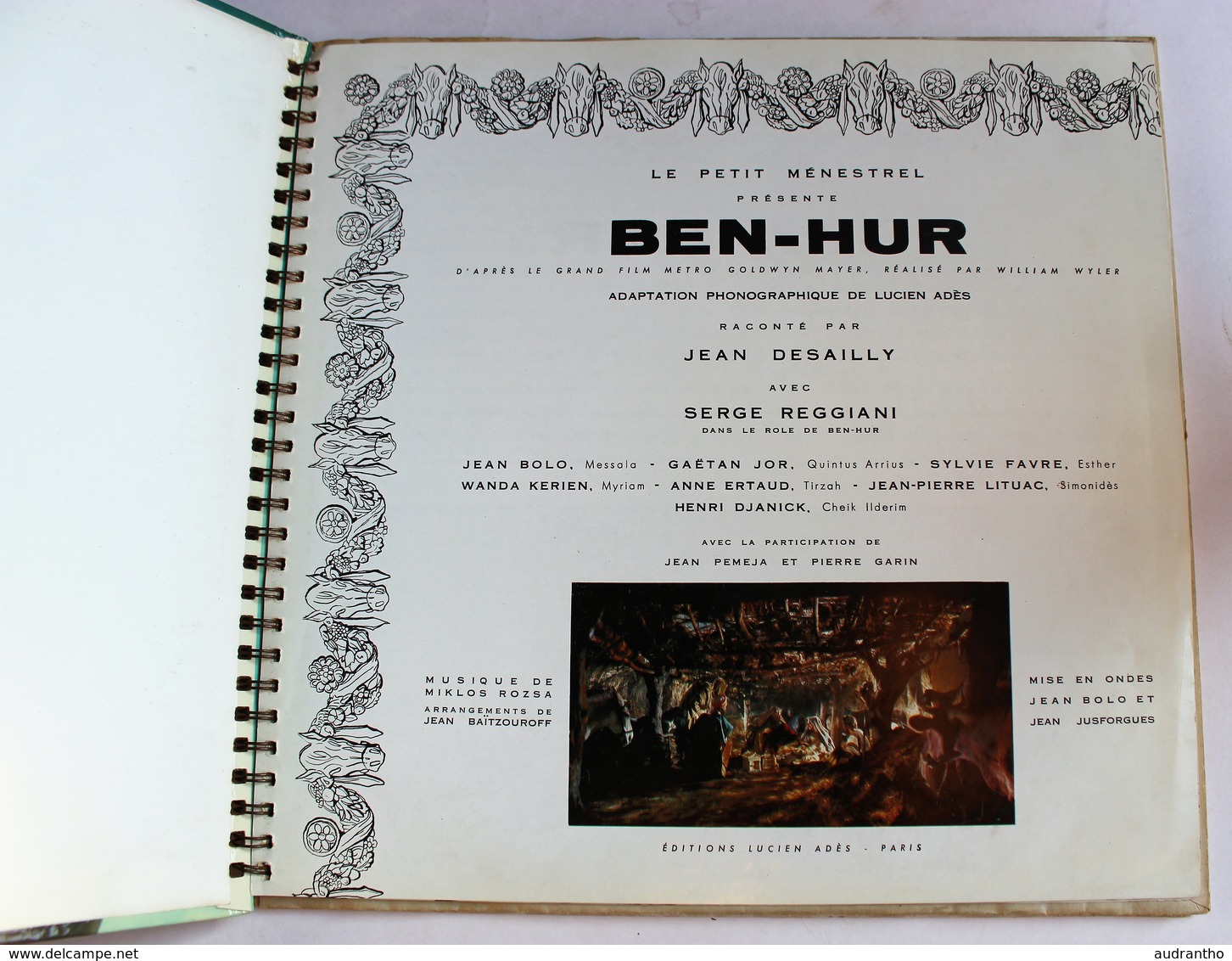 BEN HUR Charlton Heston Film William Wyler 1959 2 Disques Album Du Petit Ménestrel Jean Desaillly Serge Reggiani - Autres Formats