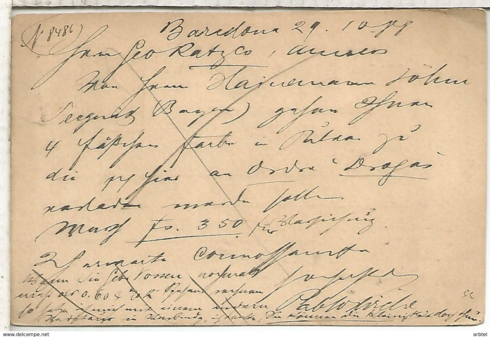 BARCELONA A ANVERS 1888 TARJETA ENTERO POSTAL SPAIN STATIONERY CARD TARJETA RESPUESTA - 1850-1931