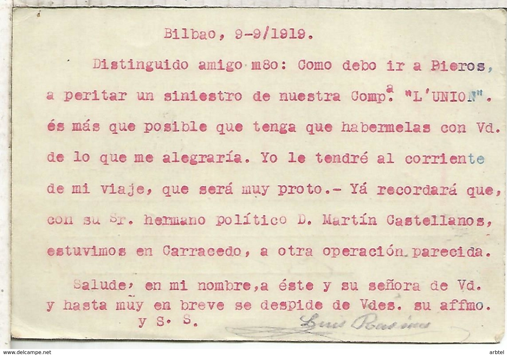 BILBAO A VILLAFRANCA DEL BIERZO LEON  TARJETA ENTERO POSTAL SPAIN STATIONERY CARD - 1850-1931