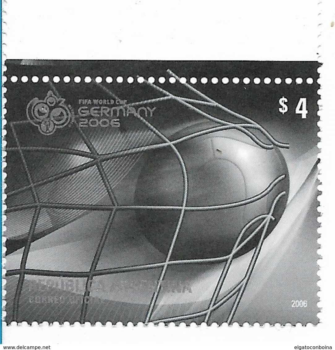 ARGENTINA 2006, SOCCER WORLD CUP GERMANY 2006, BALL ON STAMP, GOAL MNH SCOTT 2385 - Neufs