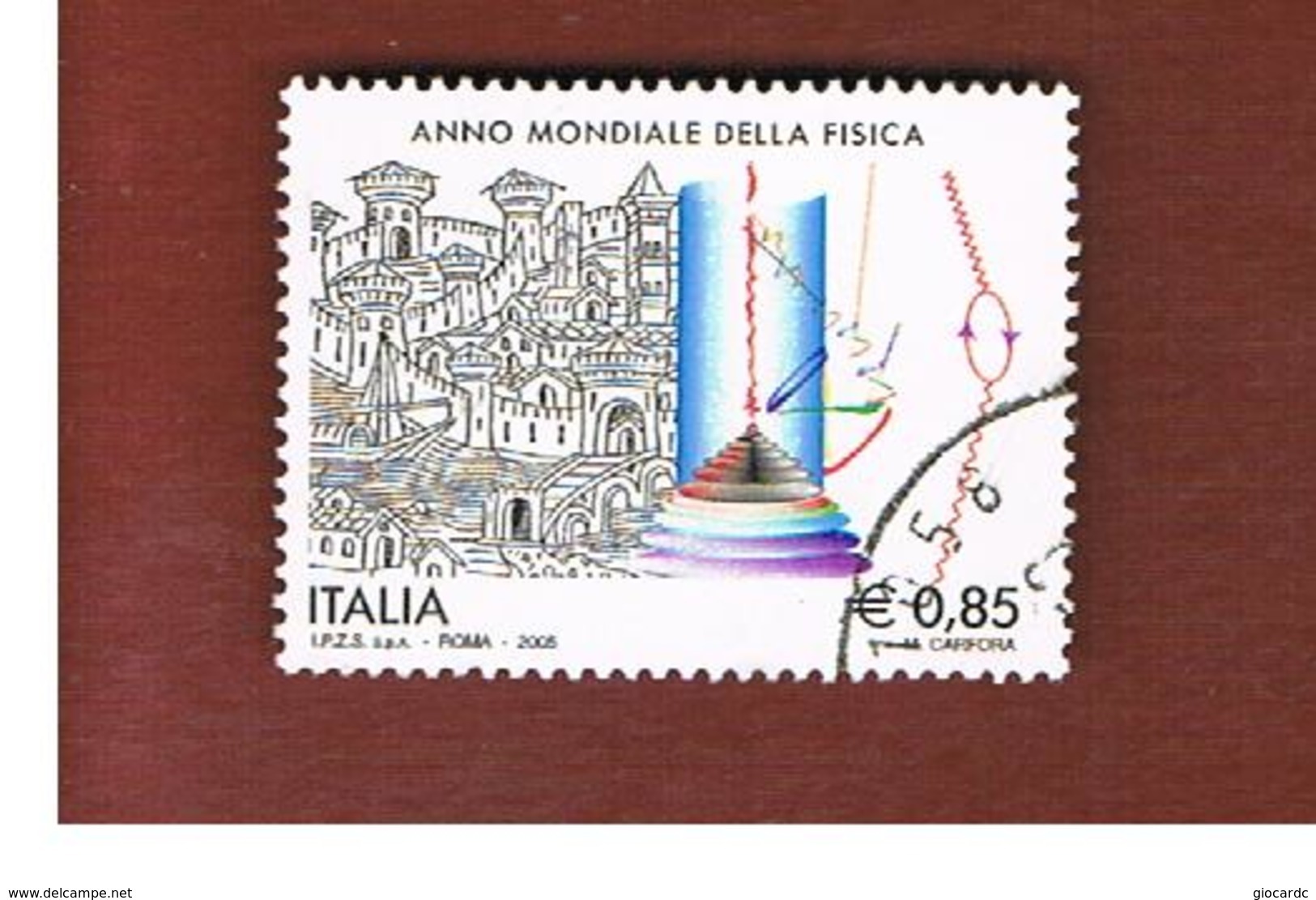 ITALIA REPUBBLICA  -   2005   ANNO DELLA FISICA                 -   USATO  ° - 2001-10: Usati