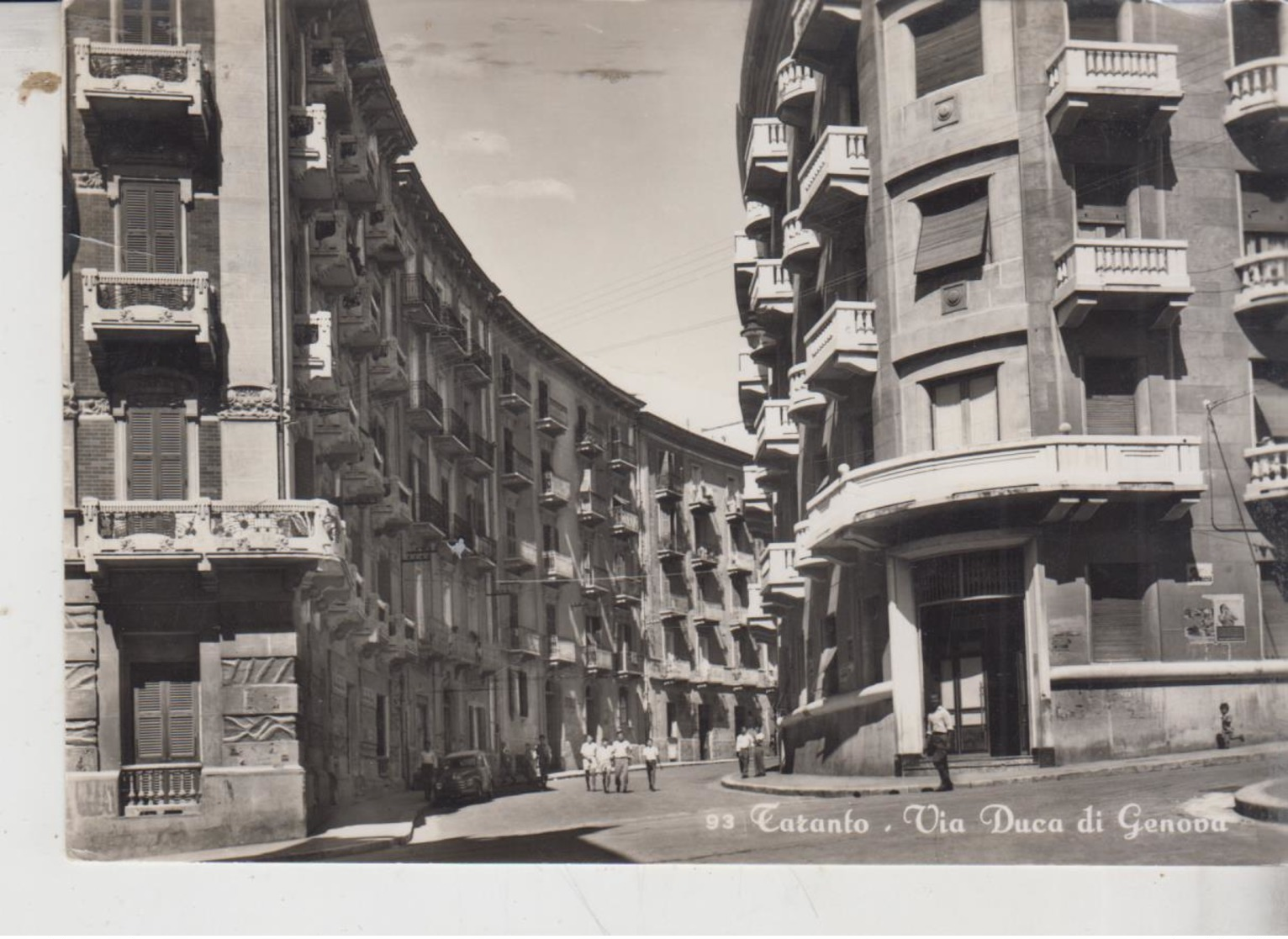 Taranto Via Duca Di Genova 1953  Vg  F/T - Taranto