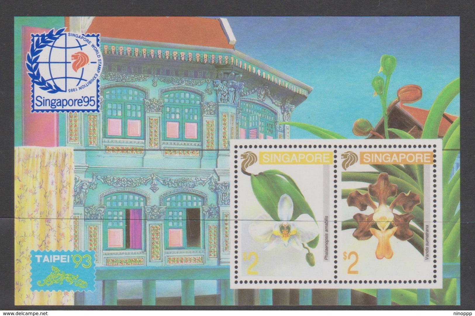 Singapore S93-5M 1993 Singapore'95 Orchids Taipei'93, Miniature Sheet Mint Never Hinged - Singapore (1959-...)