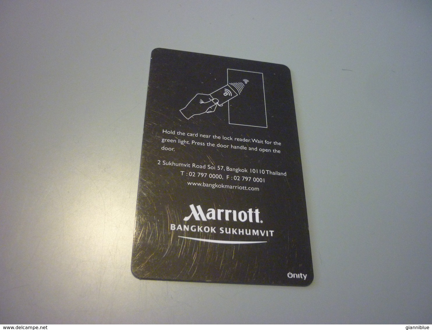 Thailand Bangkok Sukhumvit Marriott Hotel Room Key Card - Cartes D'hotel