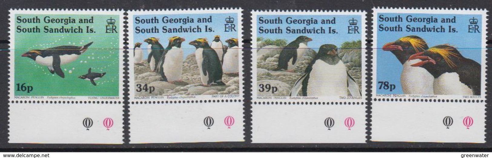 South Georgia 1993 Macaroni Penguins 4v (+margin) ** Mnh (41321) - Zuid-Georgia