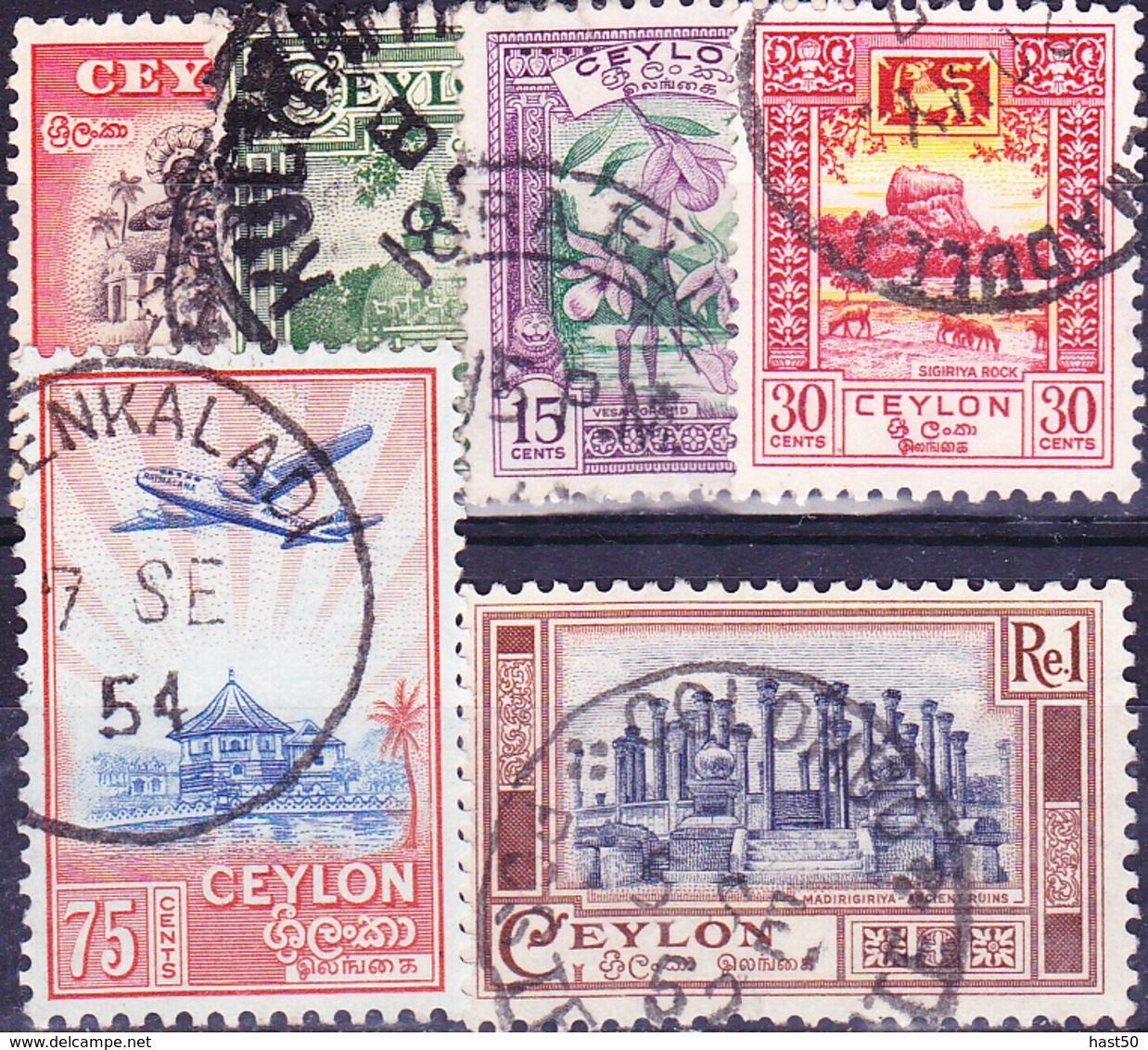 Ceylon - Einheimische Bilder (MiNr: 259/64) 1950 - Gest Used Obl - Sri Lanka (Ceylon) (1948-...)