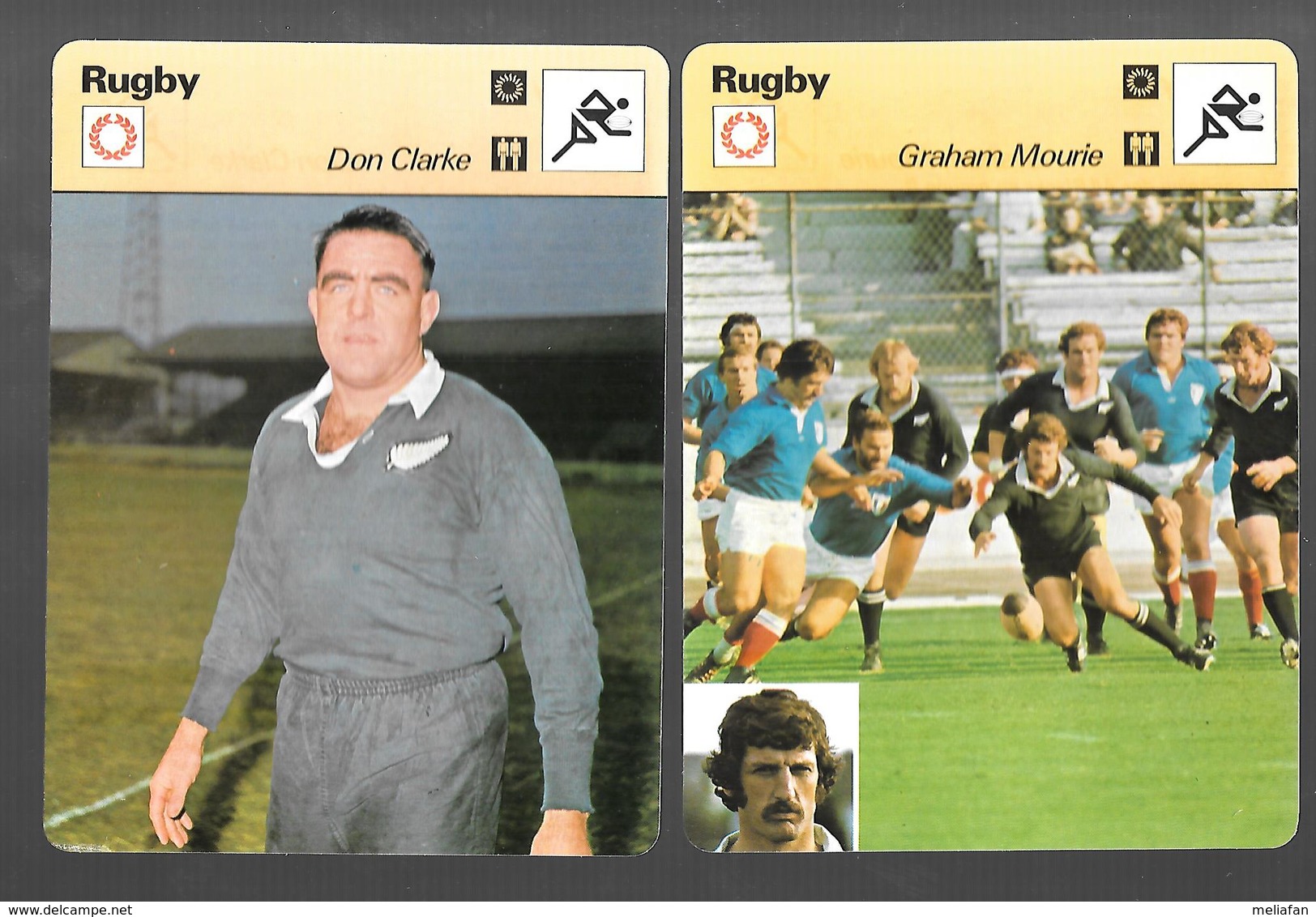 GF343 - FICHE EDITION RENCONTRE - RUGBY - DON CLARKE - GRAHAM MOURIE - Rugby