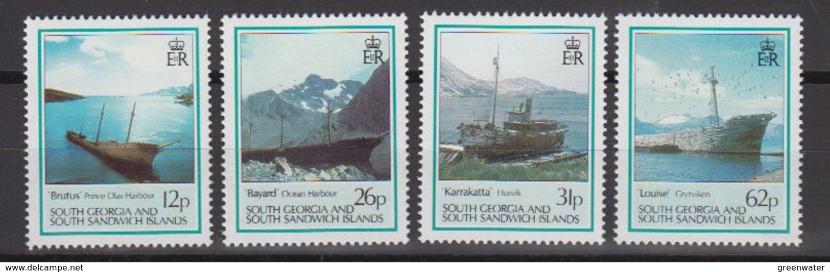 South Georgia 1990 Shipwrecks 4v ** Mnh (41322) - Südgeorgien